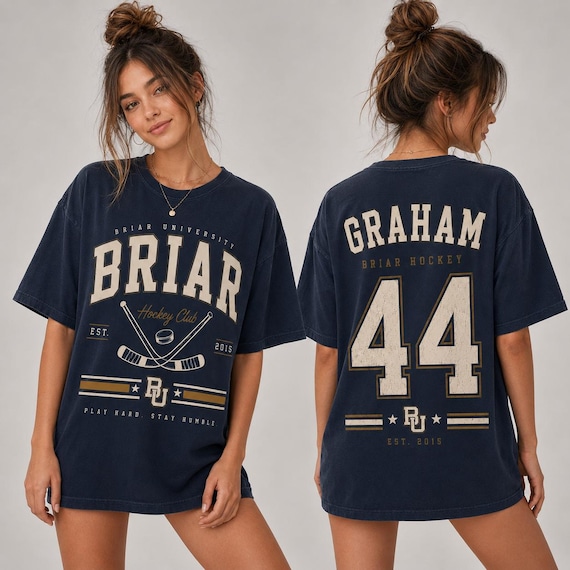 Comfort Colors Briar U Hockey Shirt, Off-Campus Garrett Graham 44 University T-Shirt, College Oversize Tee, Romance Novel Gift