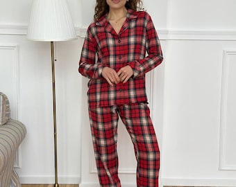 Premium Handmade Flannel Pajama Set, Cozy Up in Style with our Premium Flannel, Soft Home Outfit, Comfy Sleepwear, Valentines gift