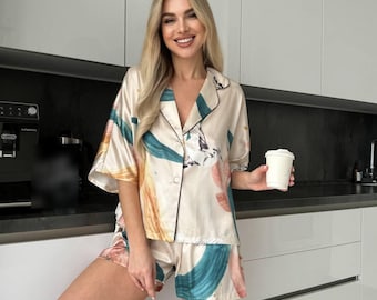 Silk Pajama Set for Women,LAST XL SIZE, Soft Satin Suit, Luxury Pajamas, Silk Shirt, Silk Suit Woman