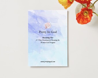 Becoming Her – Printed 7-Day Christian Devotional | Faith & Identity Journal for Women | Saddle-Stitched Booklet