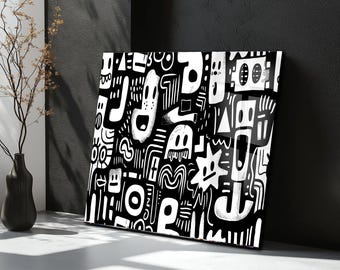 Graffiti Glass Wall Art: Colorful Street Art Print, Modern Urban Home Decor
