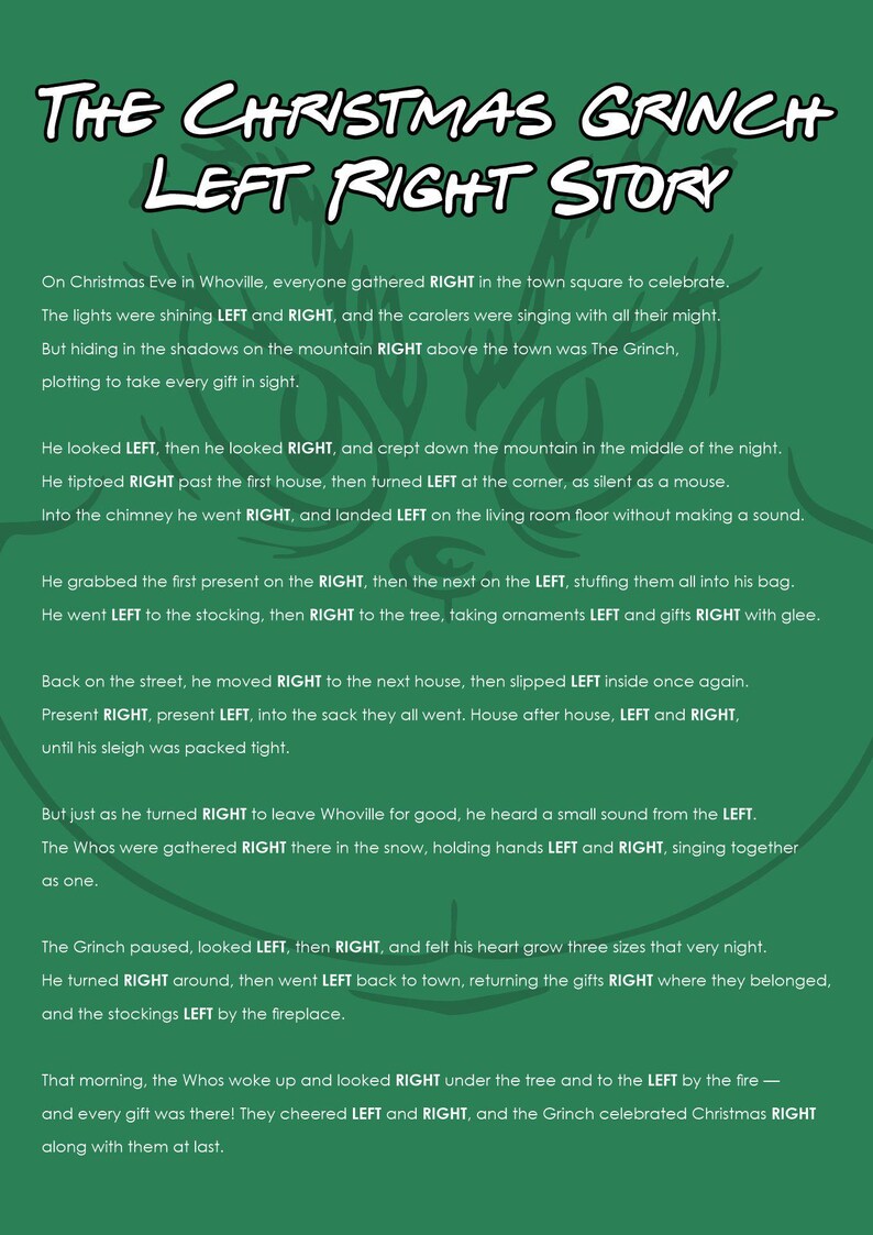 Left-right Rudolph Game Printable | Christmas Gift Exchange (PNG) - Etsy