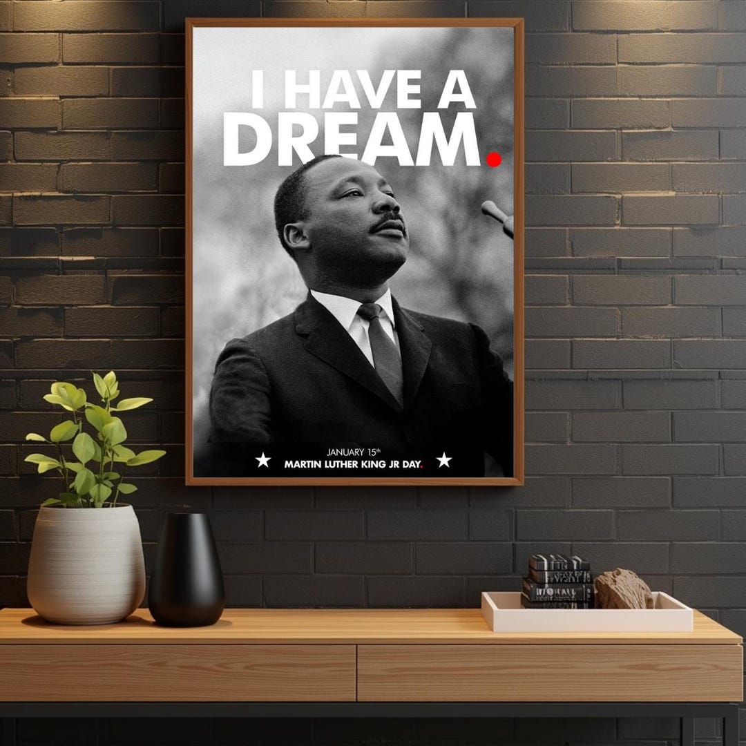 Martin Luther King Jr. Portrait Print, Civil Rights Poster (digital ...