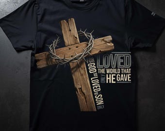 Christian Cross John 3:16 PNG, Bible Verse Christian Scripture Design, For God So Loved His Only Son, Religious Faith Sublimation