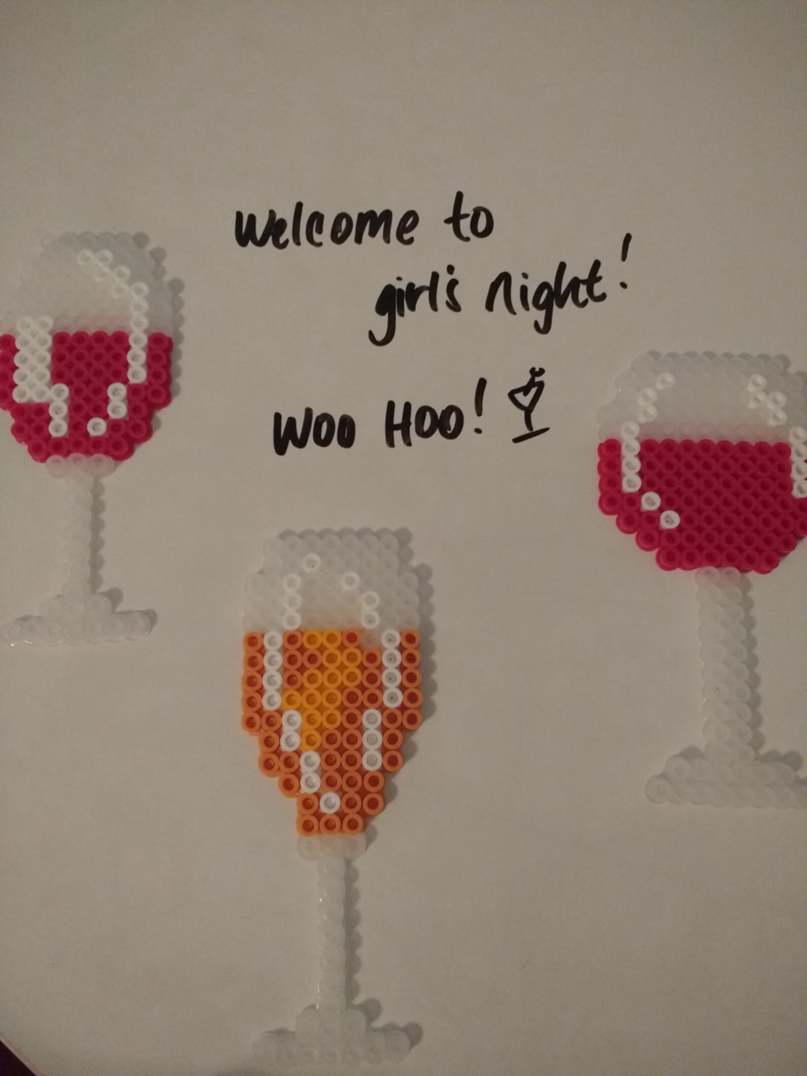 Wine Glass Perler Bead Ornaments Etsy