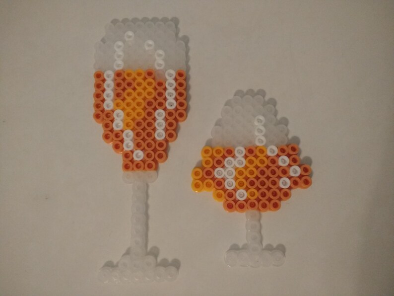 Wine Glass Perler Bead Ornaments Etsy