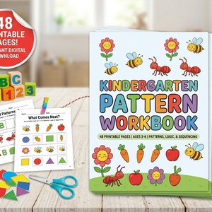 Quaderno di esercizi sui modelli per la scuola dell'infanzia: 48 pagine stampabili per la scuola materna | Schede di attività di matematica, logica e sequenza per i primi anni di vita | Download PDF per l'istruzione domiciliare