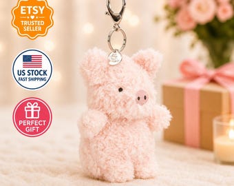 Jellycat Amuseables Little Pig Bag Charm | Plush Keychain Accessory | Gift for Kids