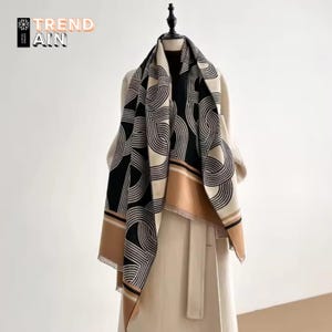 Women’s Winter Scarf | Striped Pashmina-Style Shawl & Warm Wrap