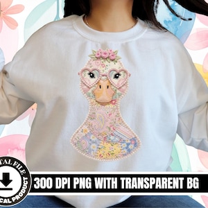 イースターダックPng、春Png、パッチワークPng、ブラシストロークPng、昇華デザイン、イースターシャツ、春のクリップアート、かわいいイースターPng、コケットPng