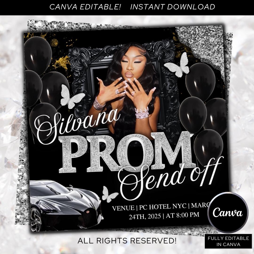 Prom Send off Flyer, DIY Prom Flyer, Prom Canva Template, Prom Send Off ...