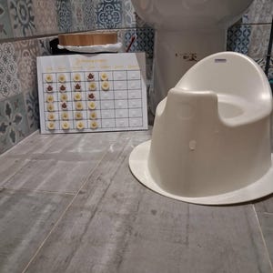 Tabla imprimible para el entrenamiento para ir al baño | Rutina para orinar y defecar | Entrenamiento para ir al baño | Recompensa por ir al baño | Archivo PDF digital | Versión azul