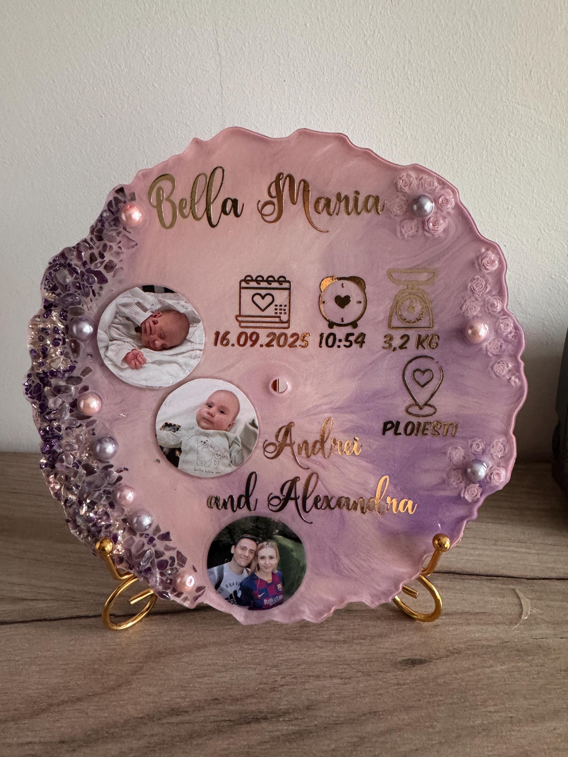 Personalized Newborn Baby Girl/boy Gift| Custom Birth Keepsake Resin ...