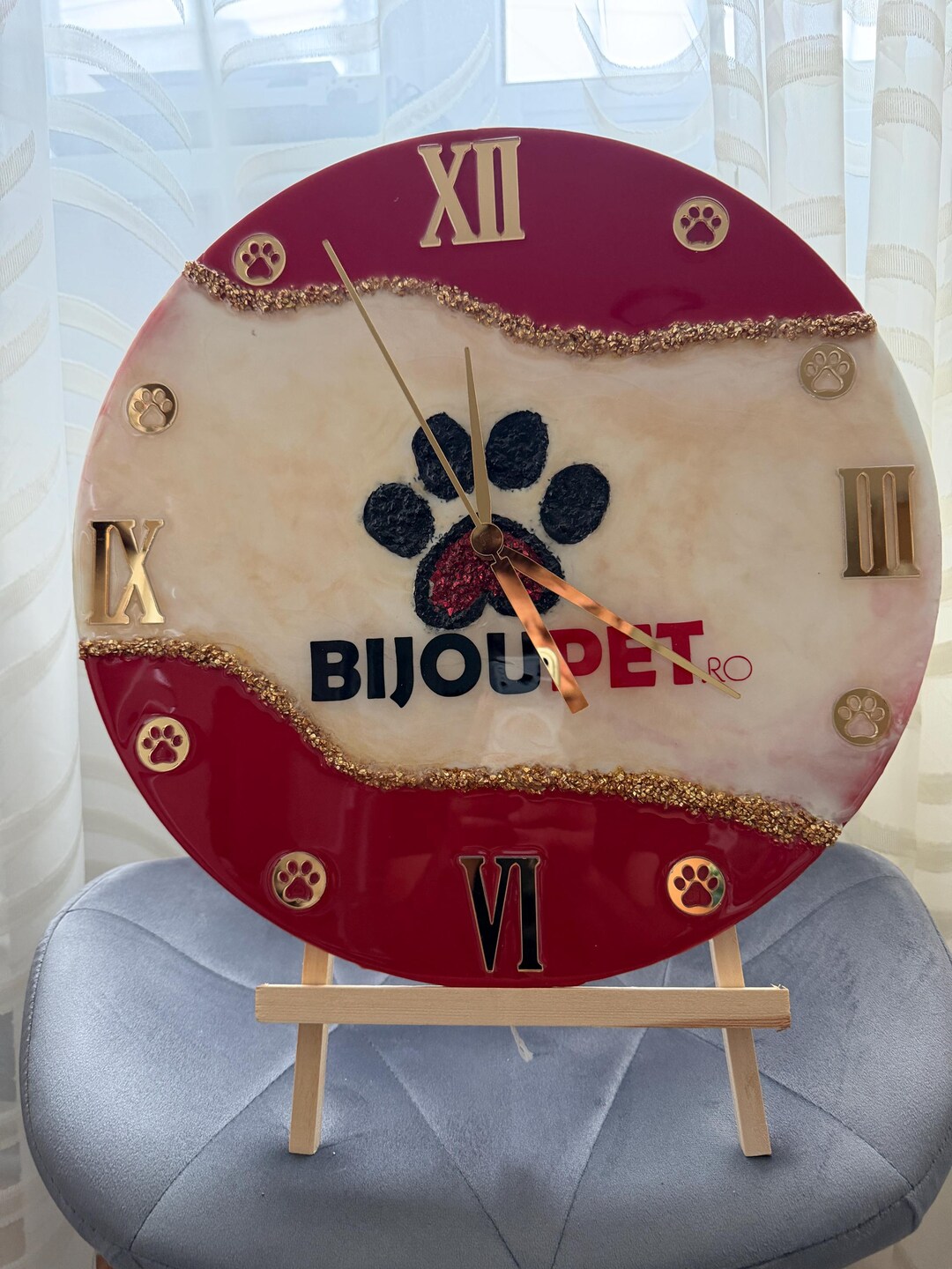 Lps Clock Unique Handmade Wall Clock With Pet Paw Design - Etsy