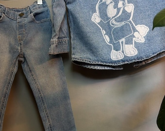 Bluey denim overhemdjack en jeansset Garanimals | Peuter 2T
