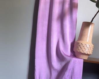 Artisan-Style Lilac Macramé Fringe Maxi Dress S/M