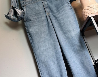 Vintage Lee Union Alls Denim Jumpsuit 90s Workwear Coveralls Utility One Piece Relaxed Fit | Medium