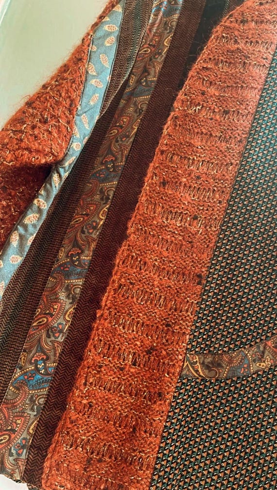 Multicolor Patchwork Sweater and Pleated Skirt Se… - image 3