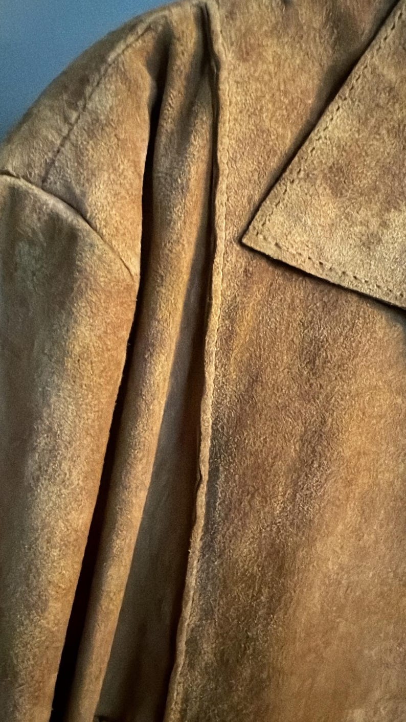 Vintage Canadian Honey Suede Jacket & Skirt Set | Genuine Leather | 8/10 image 3