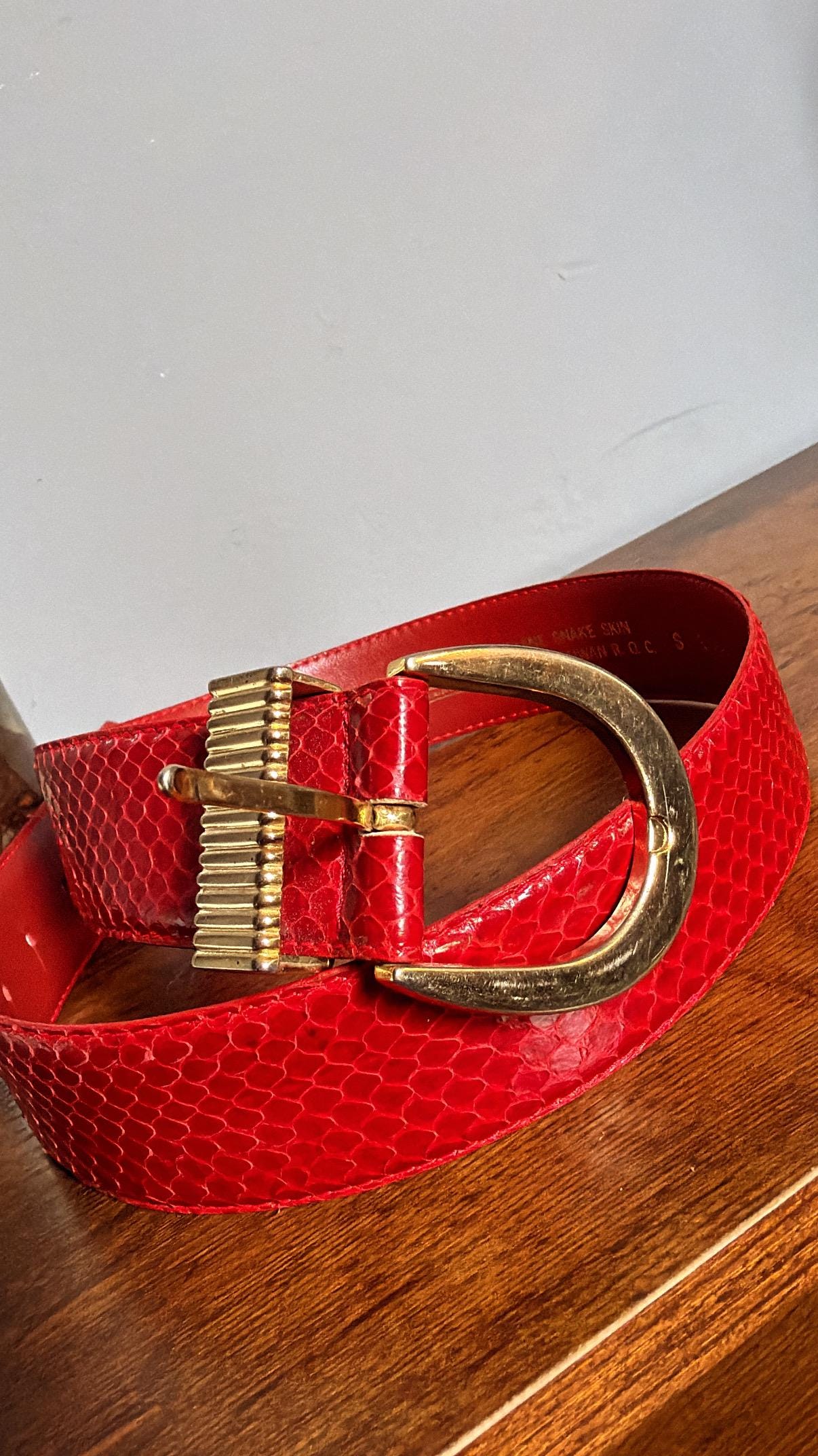 Vintage Albert Nipon Red Suede Belt Vintage Albert Nipon for Bergdorf Goodman Silk Polka Dot  main image 3