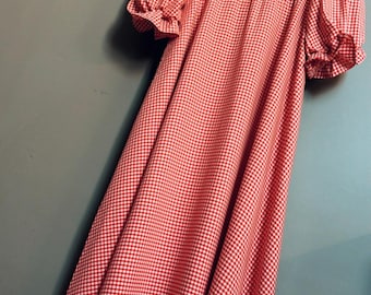 New with Tags - Red Gingham Puff Sleeve Maxi Dress | Cottagecore Prairie | M