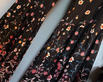 Boho Blumen Schlaghose - Boho Romantische Rayon Hose | Klein