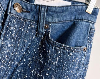 Rag & Bone Logan Bouclé - Jeans a gamba larga effetto tweed, taglia 28, nuovi con etichette.