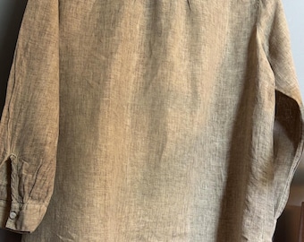 Linnen tuniektop groot beige relaxte pasvorm minimalistisch - large