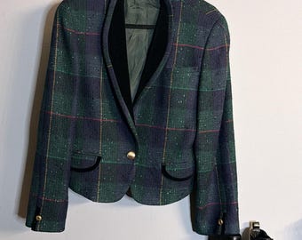Basler Tweed Blazer | Samtborte im Reiterstil | Größe S/M