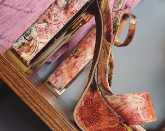 Fluwelen platformhakken met tapijt, maat 9 | Chunky statement-hakken