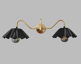 Applique da parete moderna / Lampadario di metà secolo / Lampada da parete a specchio di lusso / Illuminazione da bagno in ottone