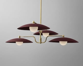 Sputnik-krona i mässing – Matlampa i modern stil i mitten av århundradet – Retro taklampa – Atomic Style Lighting