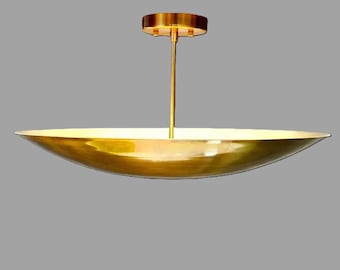 Brass Pendant Light Modern Mid Century Ceiling Hanging Lamp for Kitchen Island Dining Room