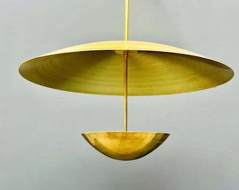 Brass Pendant Light – Vintage Mid Century Modern Ceiling Light Fixture Hanging Lamp