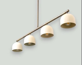Linear Chandelier – Mid Century Modern Pendant Light for Dining Room, Kitchen Island Ceiling Light