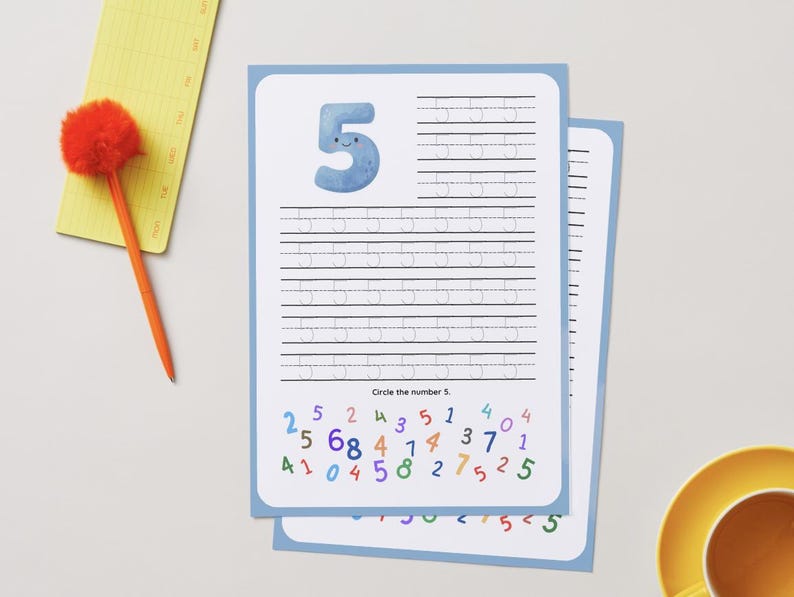Printable Number Recognition Worksheets for Kids, Watercolor Numbers 0 ...