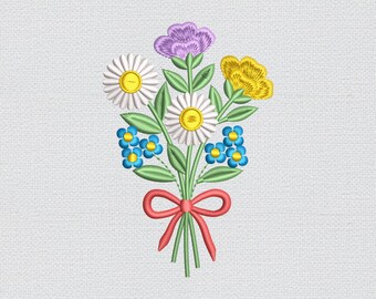 Mini motif de broderie bouquet de fleurs sauvages, motif printanier de fichier de broderie Machine prairie florale, 9 tailles