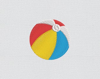 Mini Beach Ball Embroidery Design Kids Summer Machine File 5 Size