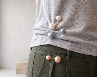 Verstelbare parelspelden tailleband, verpakking van 8 stuks, naaien niet nodig, taillebandspanner, kraagspeld, decoratieve kledingstukknoop.