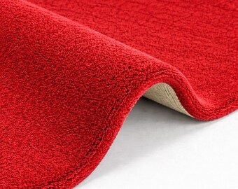 Hand Tufted Wool Rug – Solid Red Area Carpet, Modern Minimalist Design