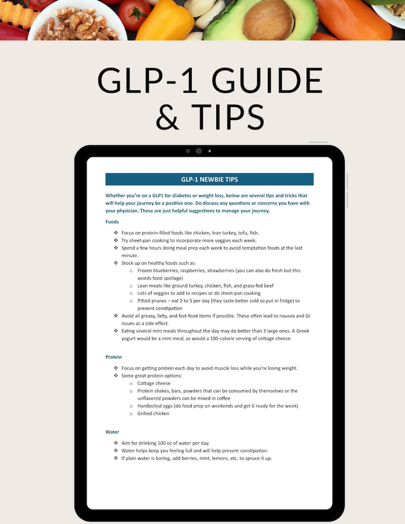 GLP-1 Guide and Tips, Tirzepatide Tips Printable Download, Weight Loss ...
