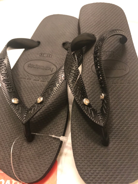 havaianas top black flip flops
