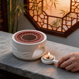 Könnte beinhalten: Eine weiße Keramik-Tasse mit schwarzem Henkel und dem Text "But First, Coffee" in schwarzer, fetter Schrift. Die Tasse steht auf einer Holzoberfläche. Die Tasse ist etwa 10 cm hoch.