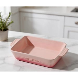 Personalized Gradient Ceramic Baking Dish, Macaron Color Rectangular Oven Pan