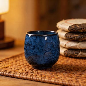 Handmade Ceramic Jian-Zhan Tea Cup, Ruby Kiln-Change Glaze, Customizable Master Gongfu Bowl