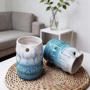 Customizable Underglaze Kiln-Change Ceramic Tumbler, Unique Gradient Straw Mug, Versatile Storage Jar & Drinkware