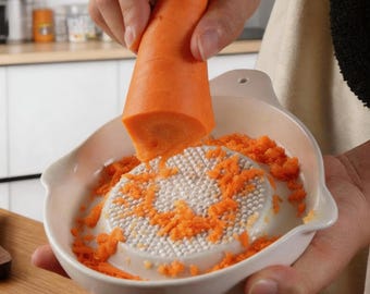 Custom Yellow Ceramic Garlic & Ginger Grater Dish, Manual Grinding Plate for Mashed Garlic, Ginger Yam