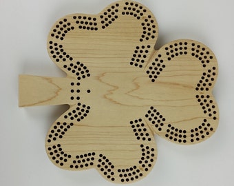 Irish Shamrock 3 track Cribbage Board