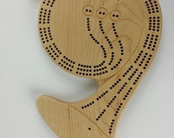 3 Track Cherry French Horn Cribbage Board