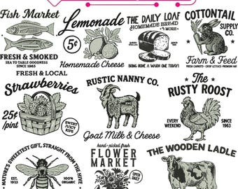 Farmers Market Embroidery Design, Farm fresh kitchen, Farmers Daughter, Farmer Embroidery Design, Machine Embroidery Design